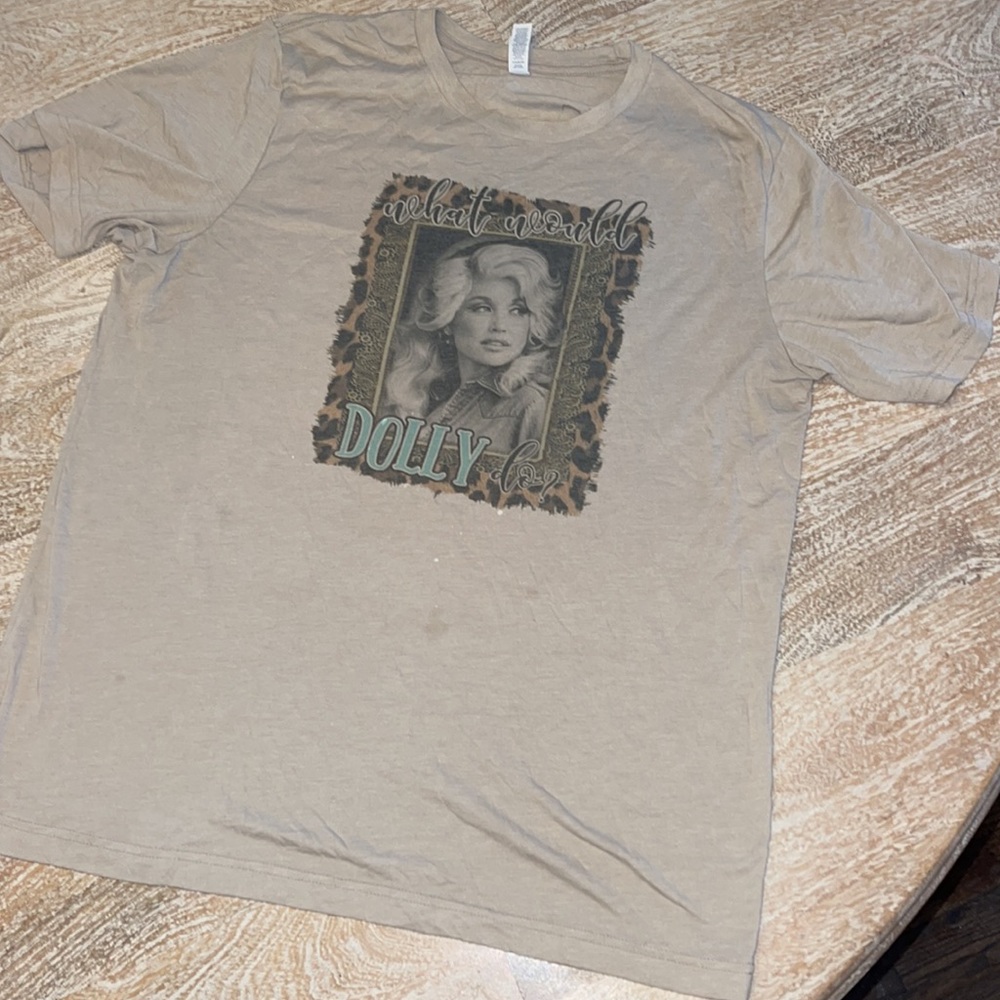 What Would Dolly Do? Tan T-Shirt - Picture 3 of 7